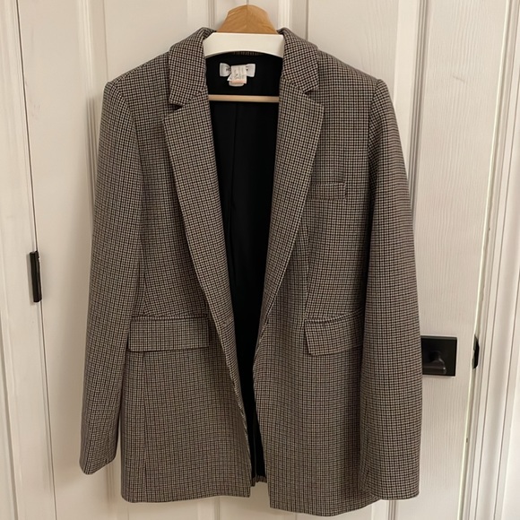 Nordstrom Women’s Houndstooth Check Recycled Polyester Blend Blazer size M - Picture 2 of 7